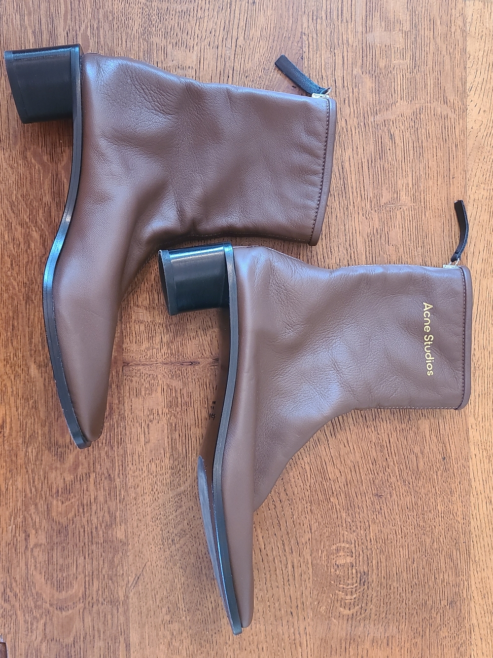 Acne Studios Brown Leather Ankle Booties